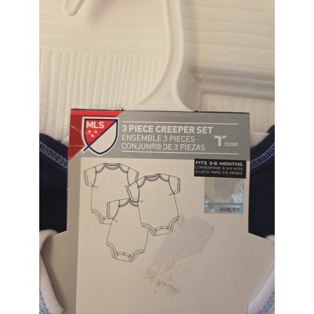 MLS Soccer Baby Sports New York City Football Club 3-6M, 18M 3pc Bodysuit NWT - Picture 2 of 8